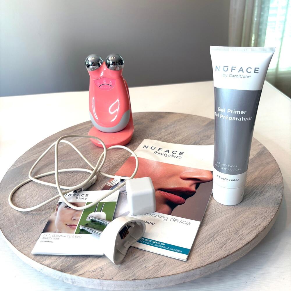 NuFACE Trinity PRO Coral Microcurrent Device ELE Lip Eye Attachment Charger